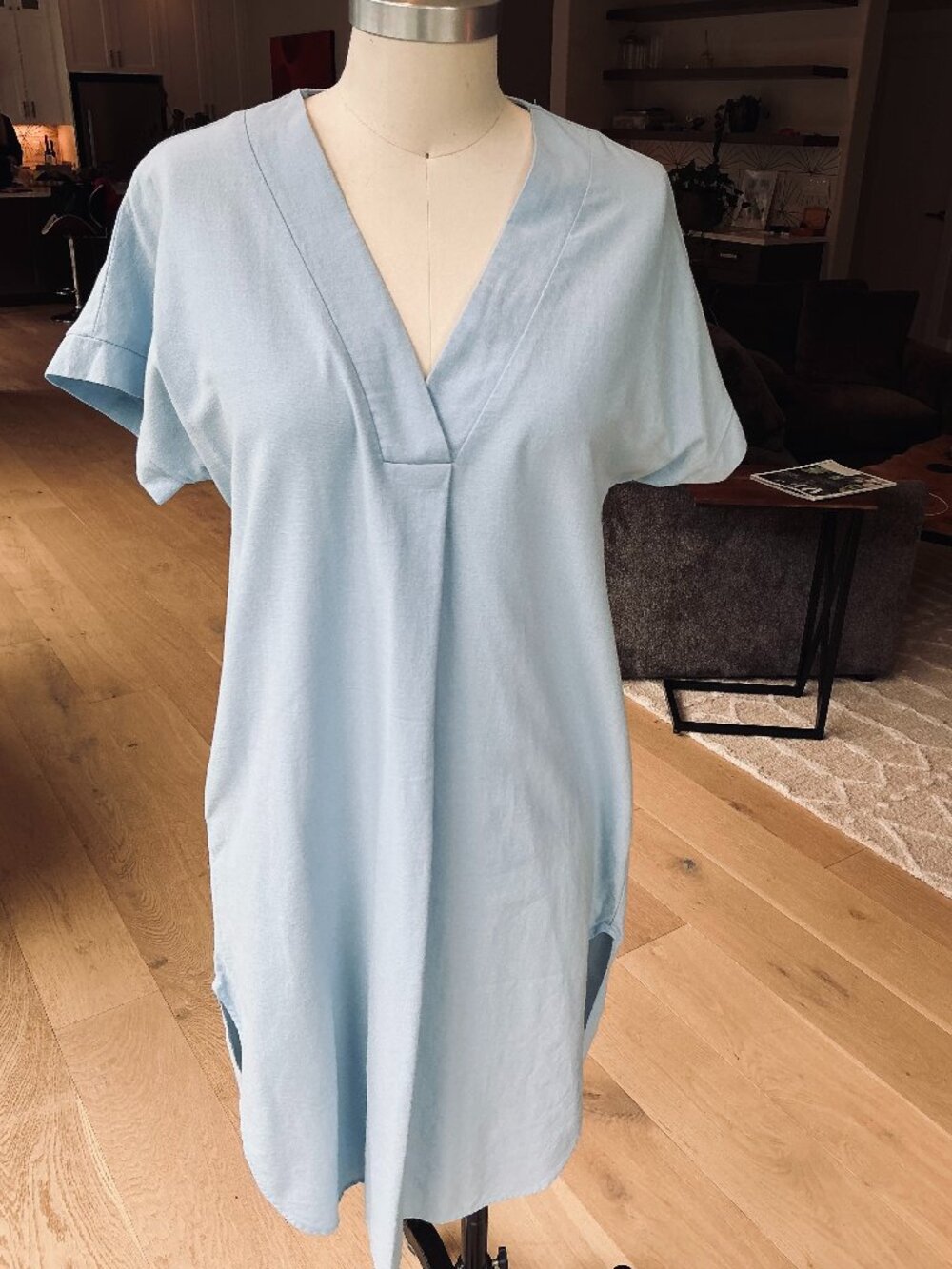 Light Blue Melrose and Market Cotton Blend Dress, size S